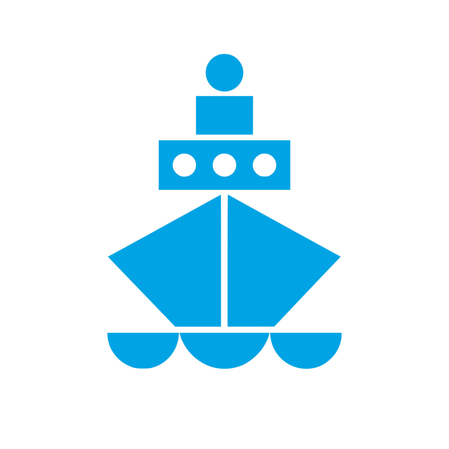 Geometric Ship Logo #00a3e4
