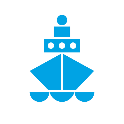 Geometric Ship Logo #00a3e4