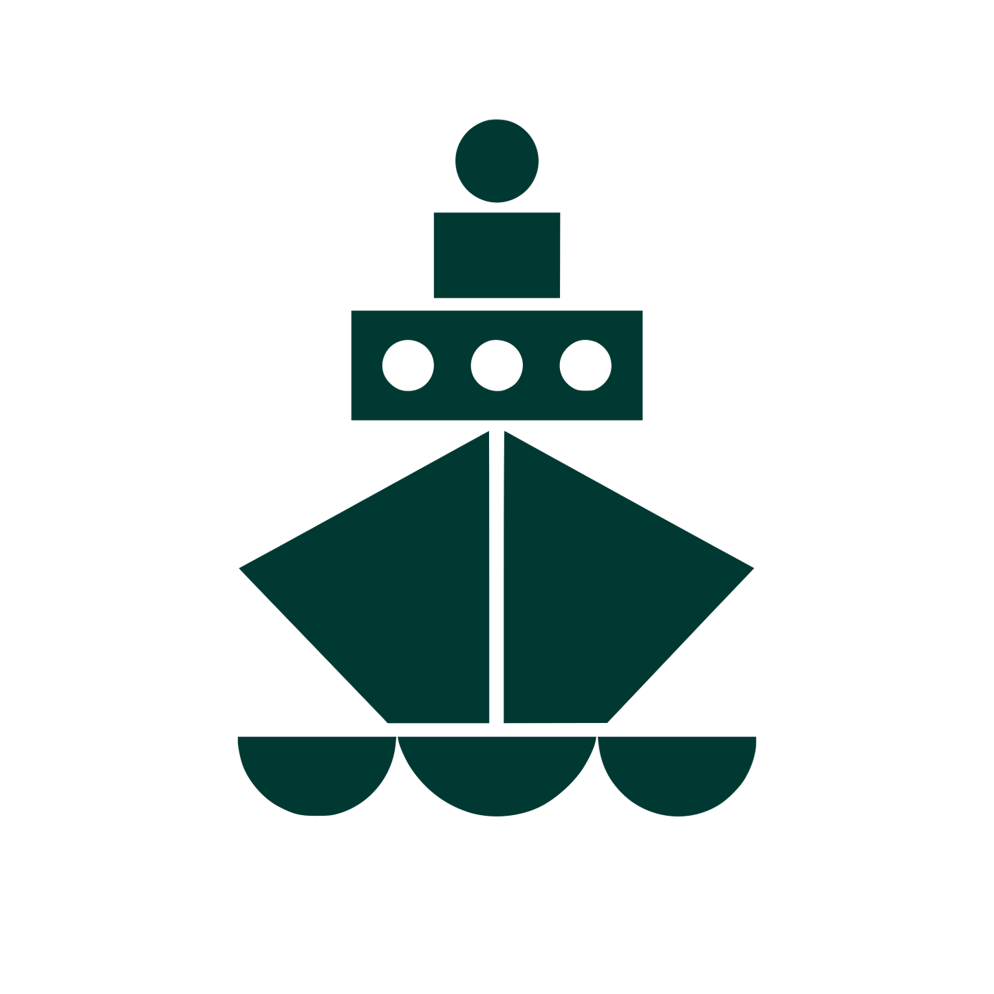 Geometric Ship Logo #003932