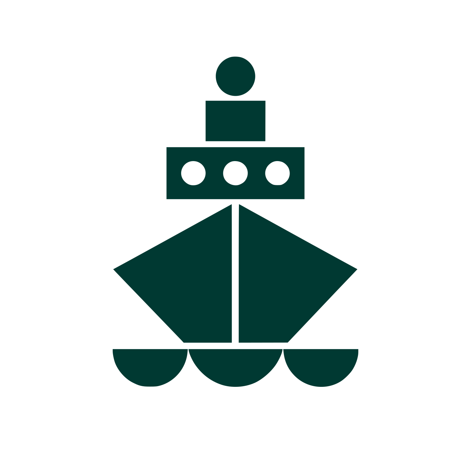 Geometric Ship Logo #003932