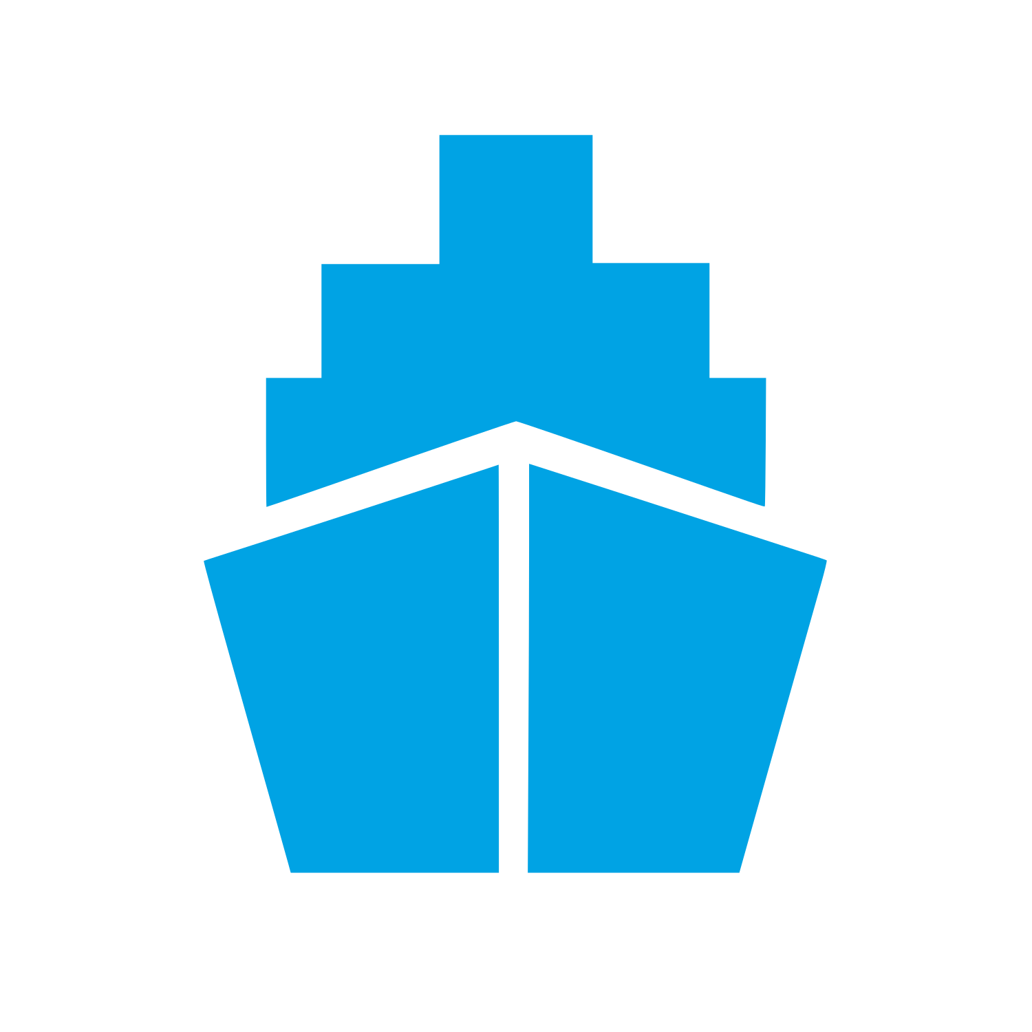 Ship Front View Logo #00a3e4
