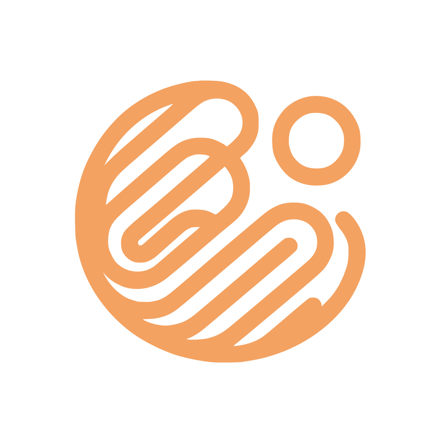 Swirling Lines and Circle Emblem #F4A261