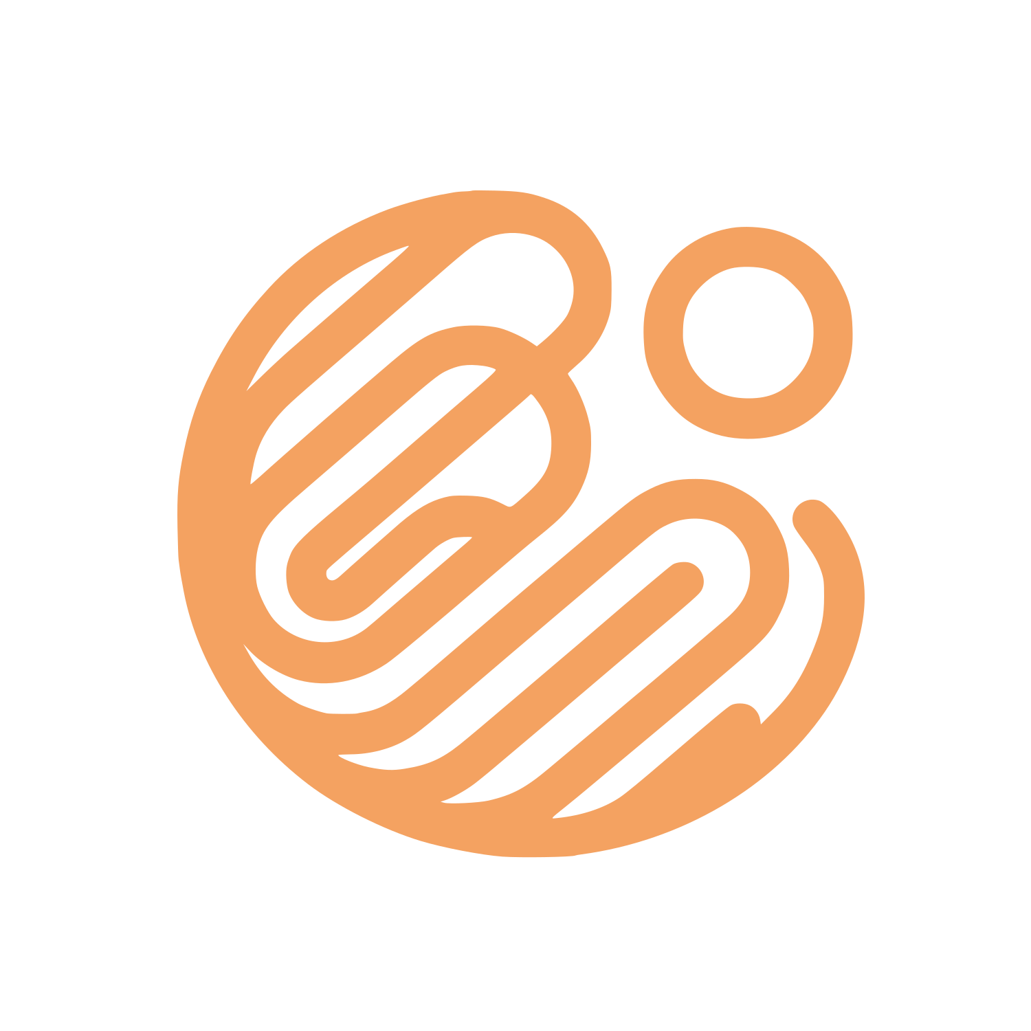 Swirling Lines and Circle Emblem #F4A261