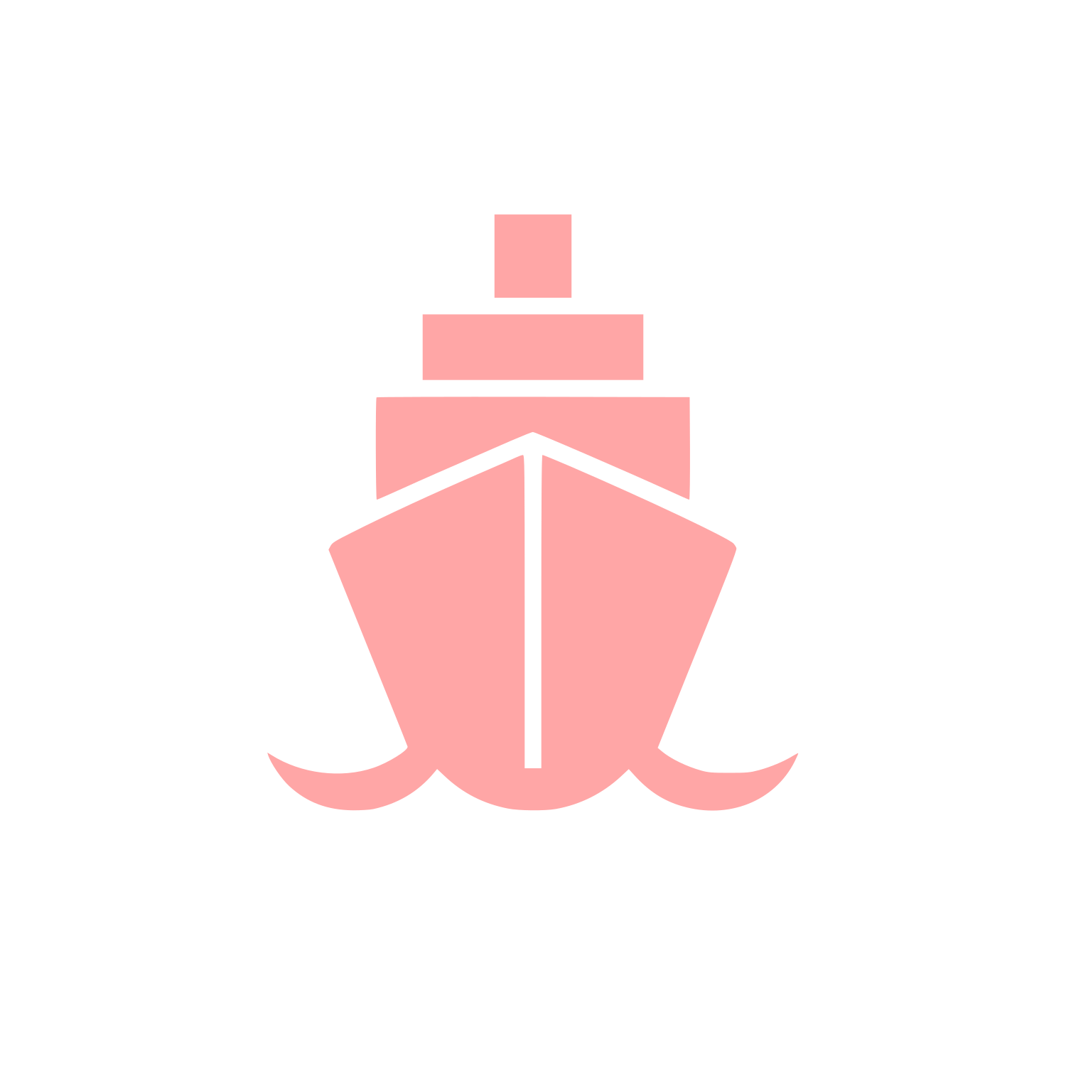 Ship Front View Logo #ffa6a6
