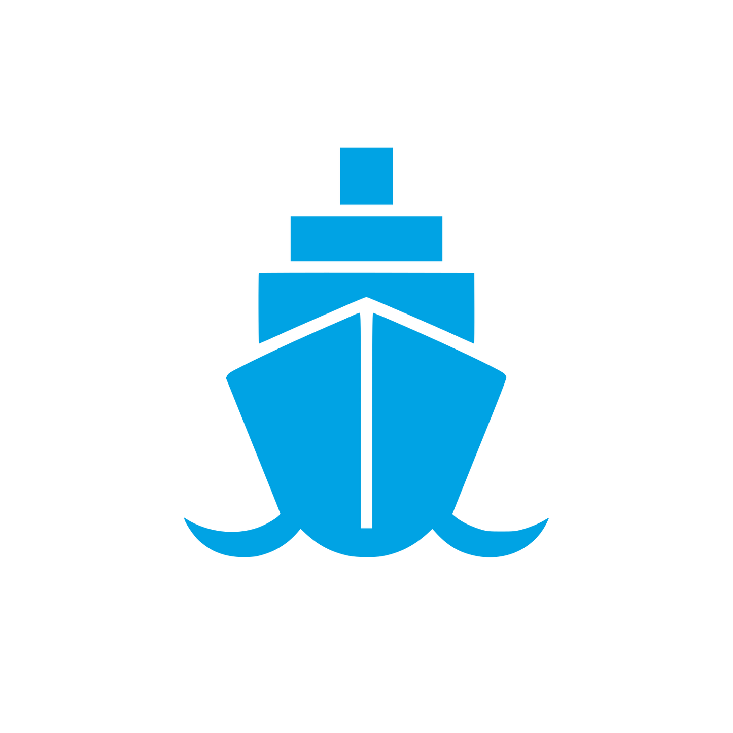 Ship Front View Logo #00a3e4
