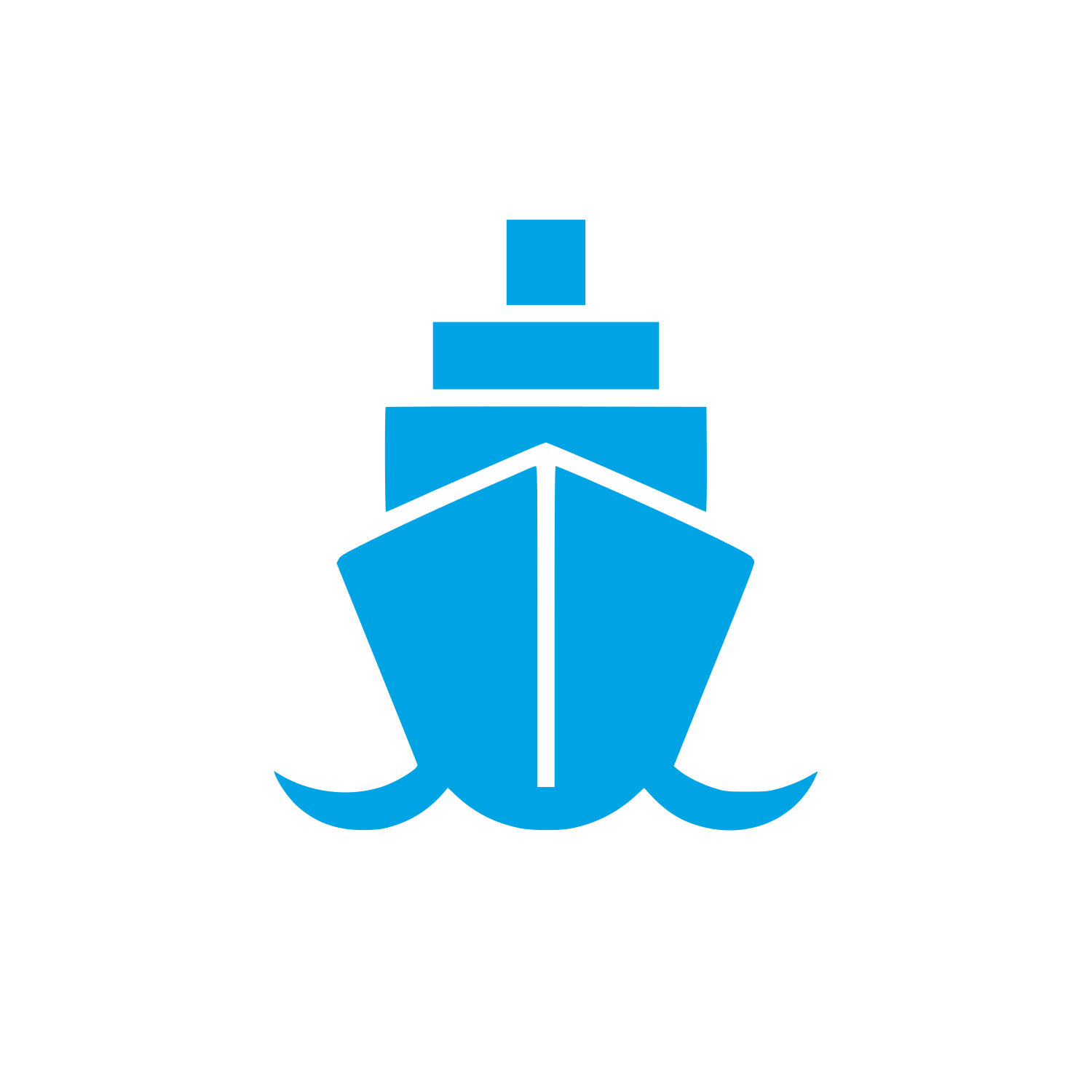 Ship Front View Logo #00a3e4