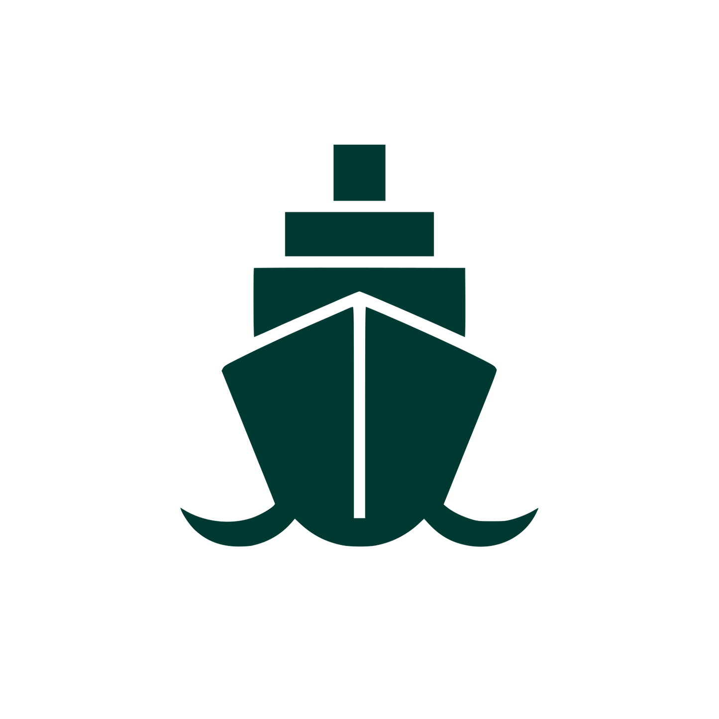 Ship Front View Logo #003932