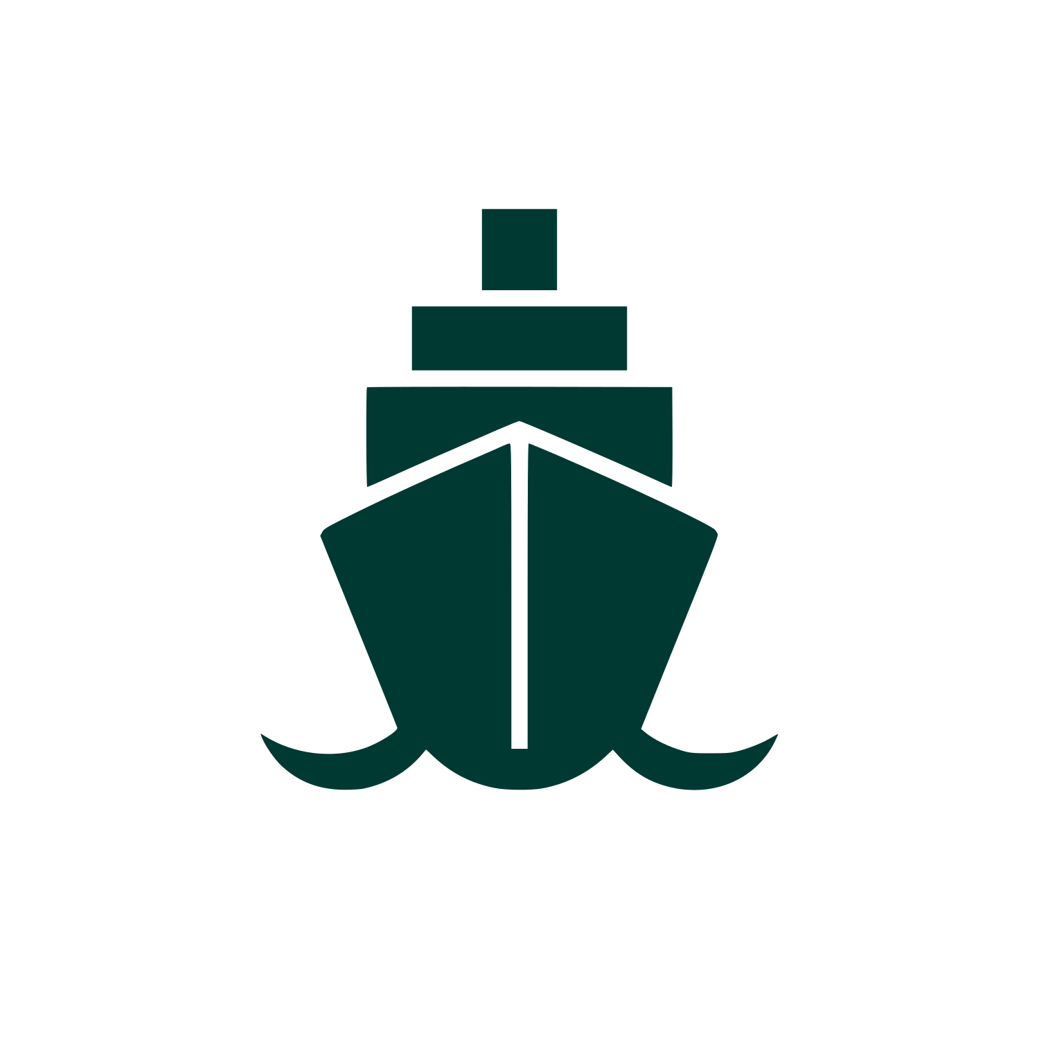 Ship Front View Logo #003932