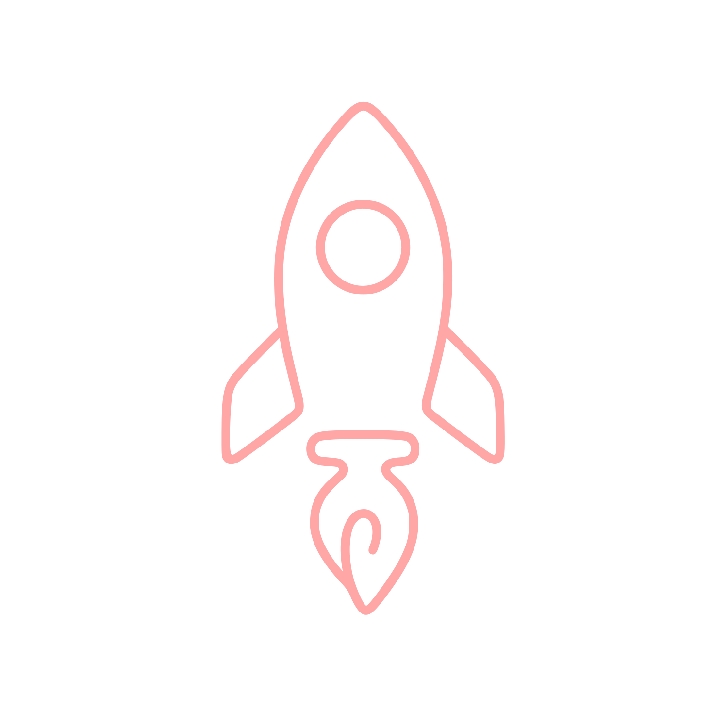 Rocket Pen Nib Logo #ffa6a6