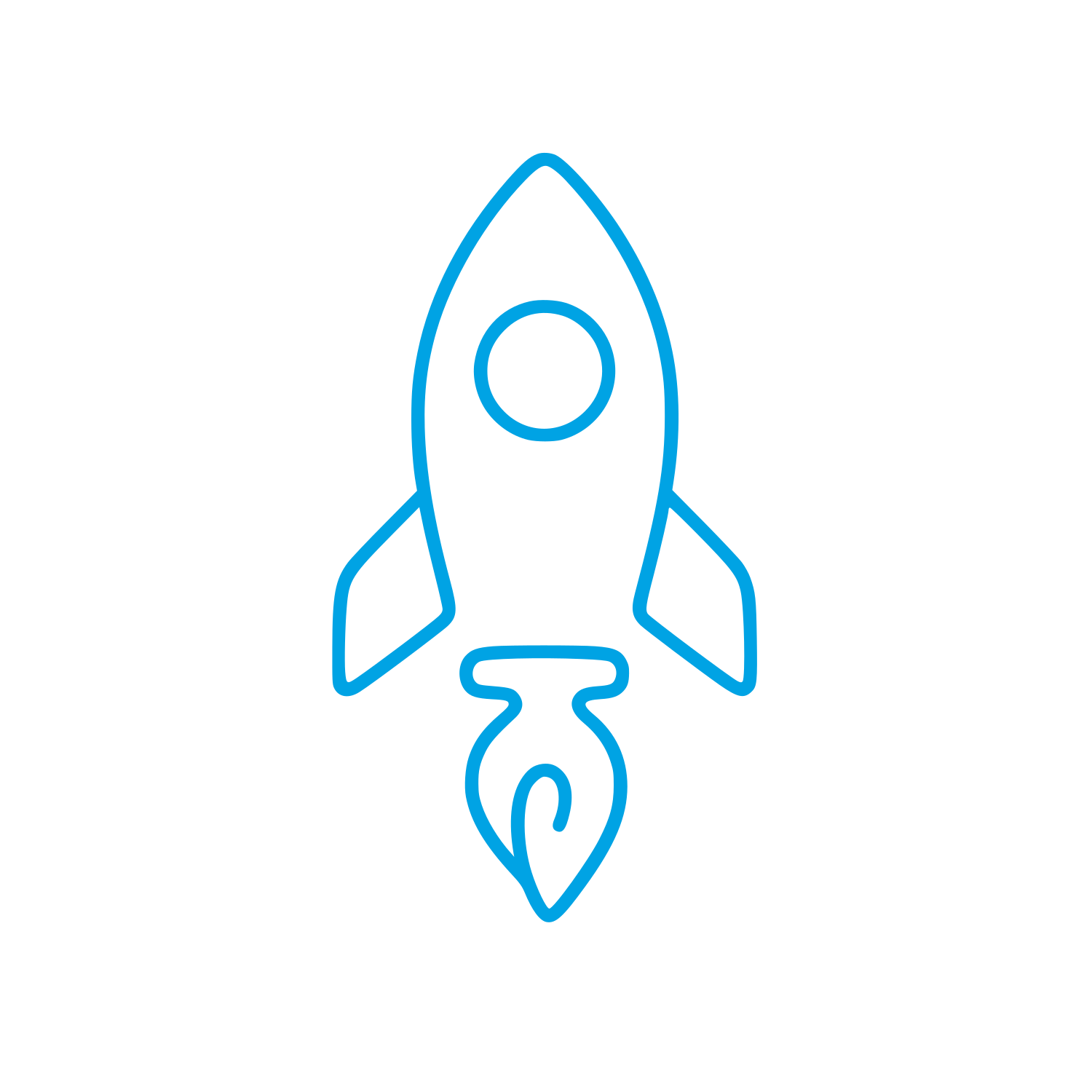 Rocket Pen Nib Logo #00a3e4