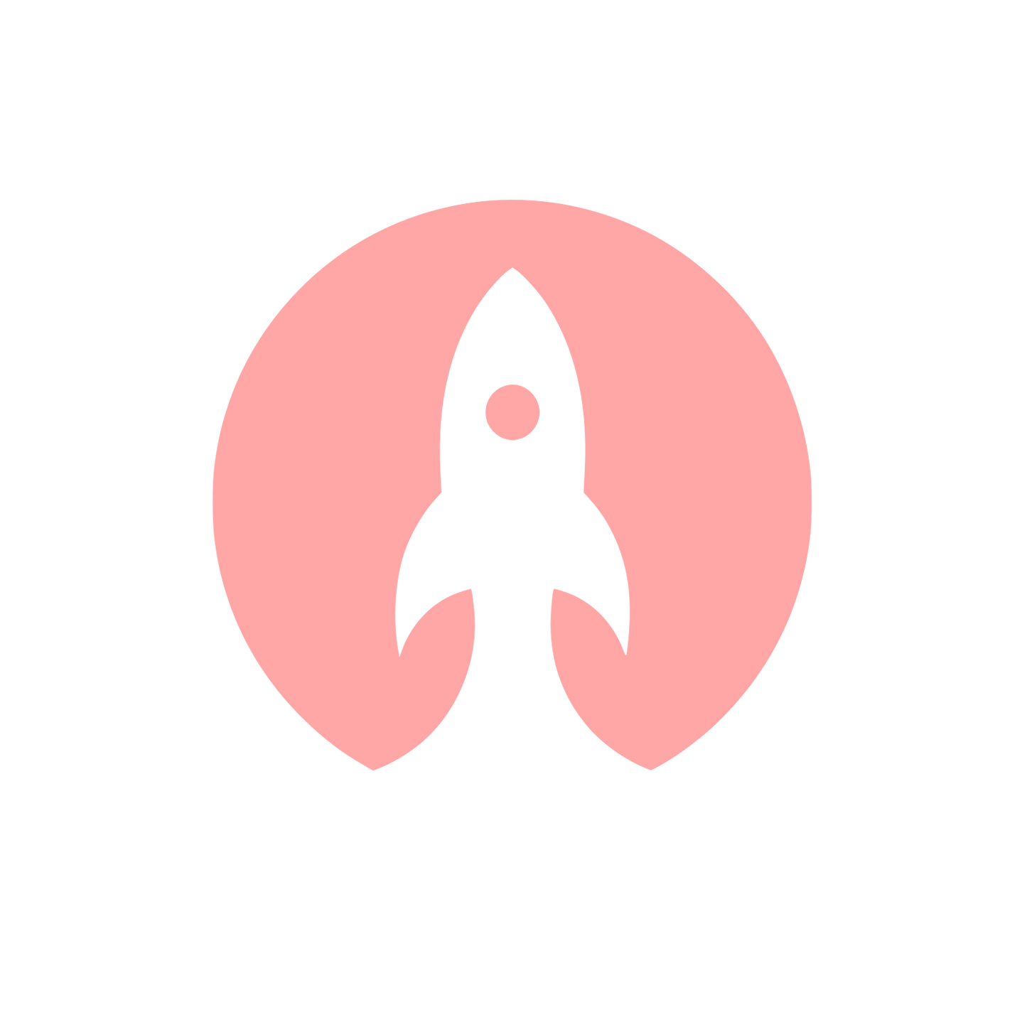 Rocket in Circle Logo #ffa6a6