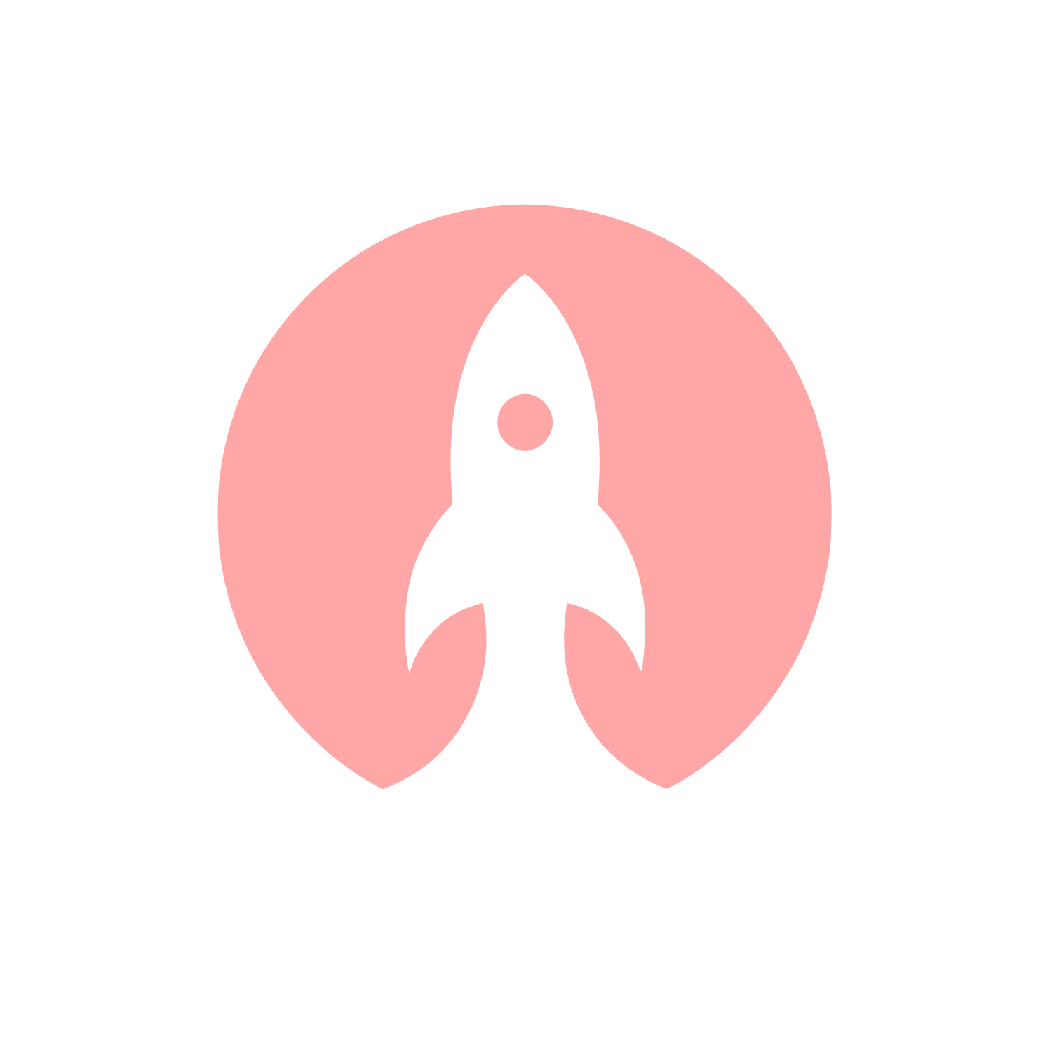 Rocket in Circle Logo #ffa6a6