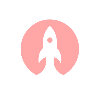 Rocket in Circle Logo #ffa6a6