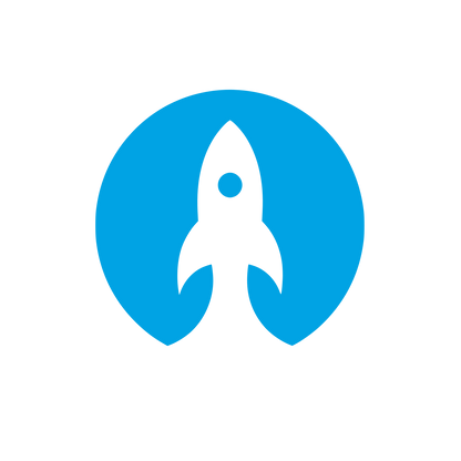 Rocket in Circle Logo #00a3e4