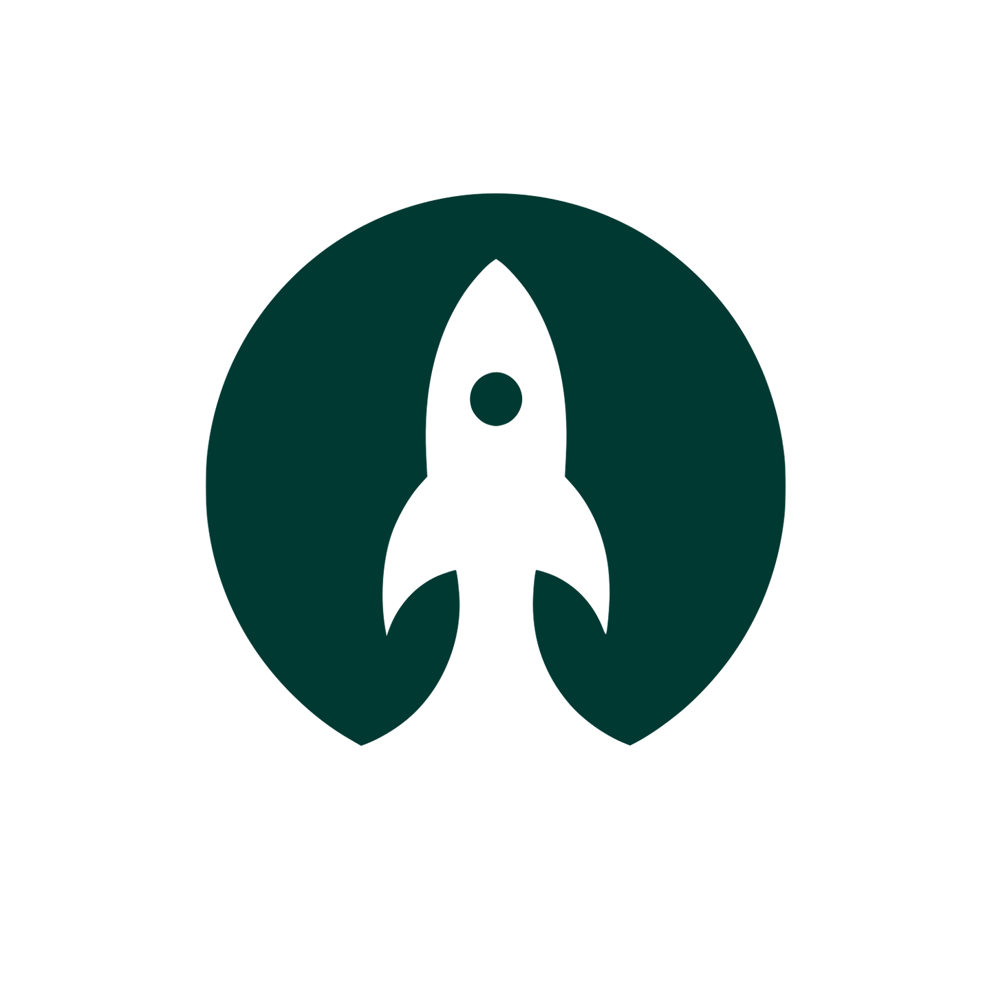 Rocket in Circle Logo #003932