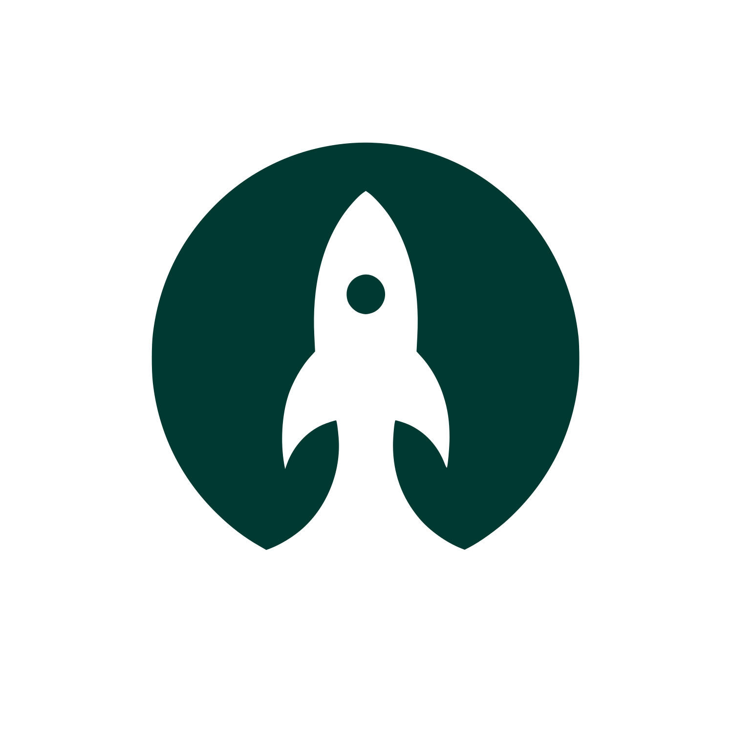 Rocket in Circle Logo #003932