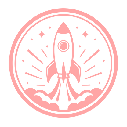 Rocket Launch Circle Logo #ffa6a6