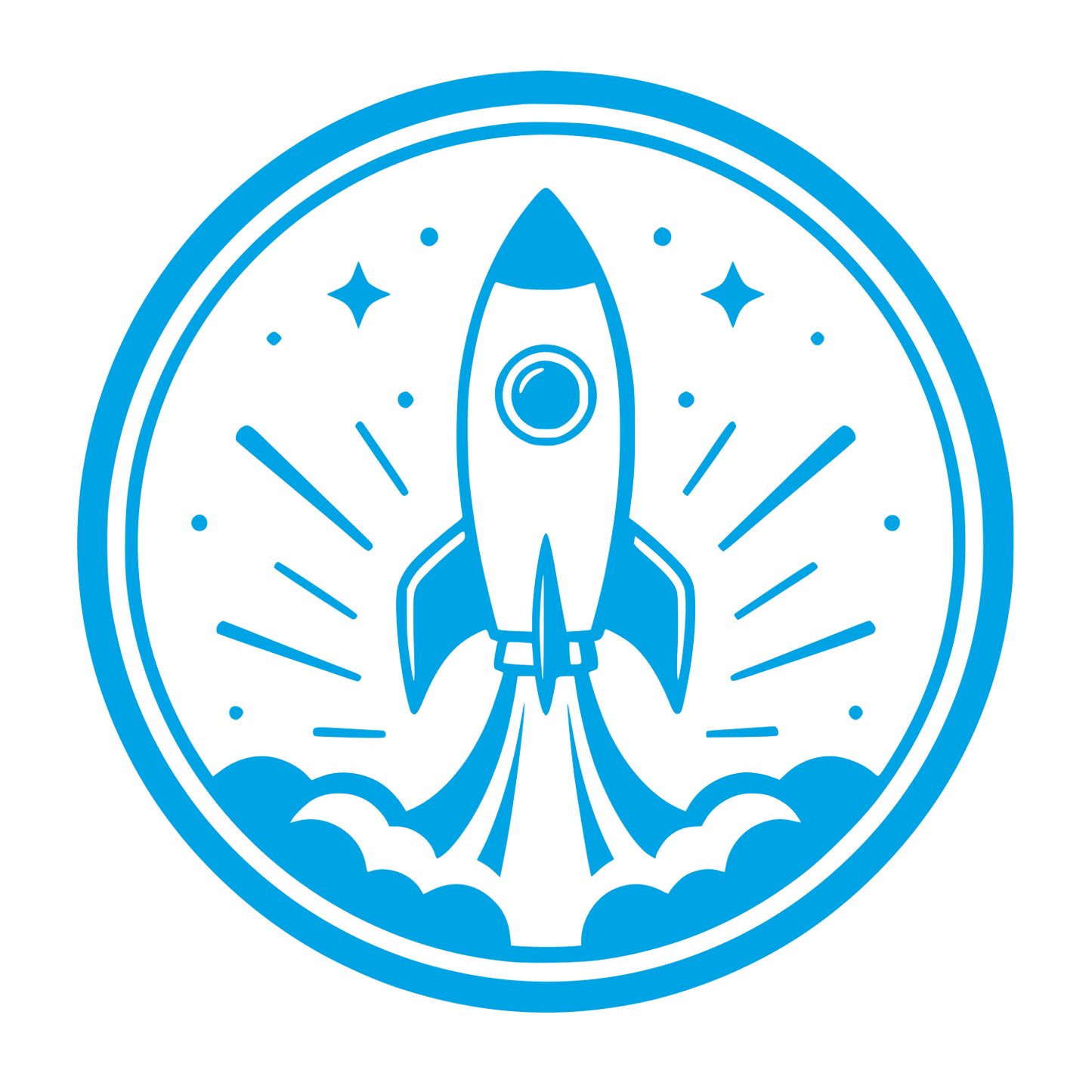 Rocket Launch Circle Logo #00a3e4