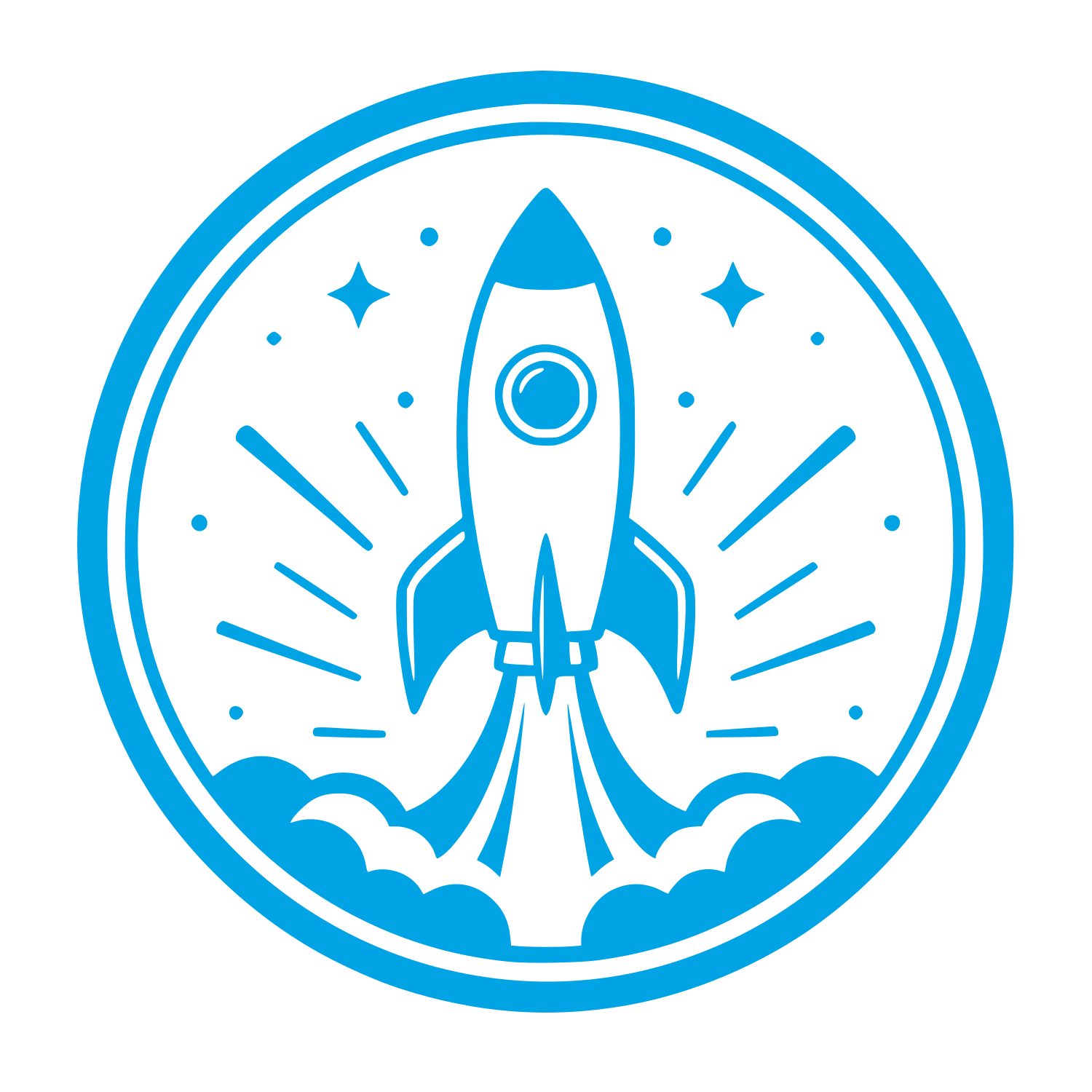 Rocket Launch Circle Logo #00a3e4