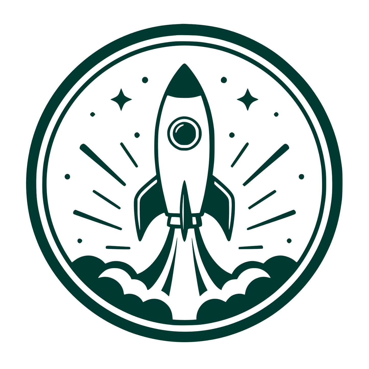 Rocket Launch Circle Logo #003932