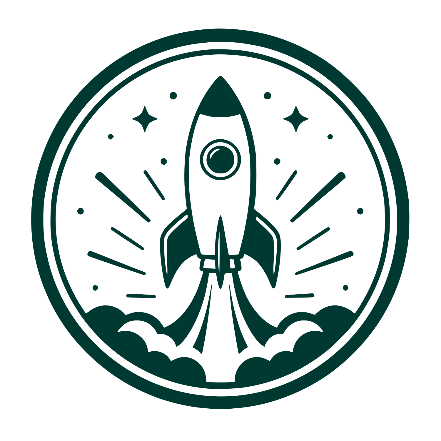 Rocket Launch Circle Logo #003932