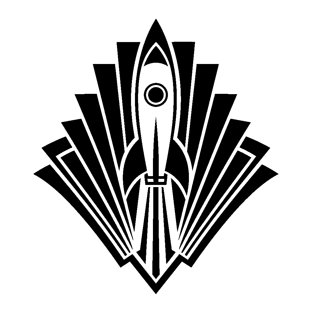 Art Deco Rocket Launch Logo