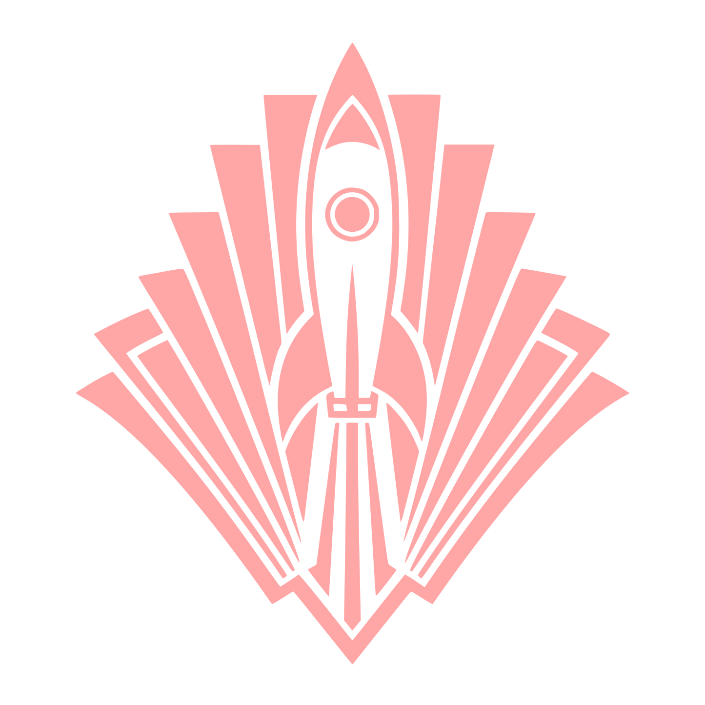 Art Deco Rocket Launch Logo #ffa6a6
