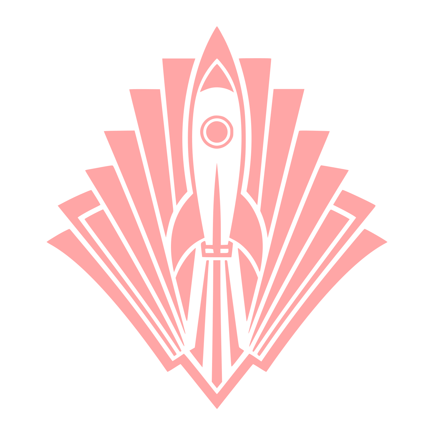 Art Deco Rocket Launch Logo #ffa6a6