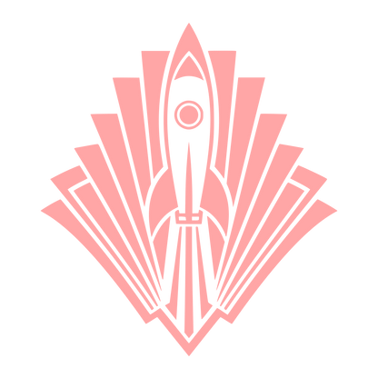 Art Deco Rocket Launch Logo #ffa6a6