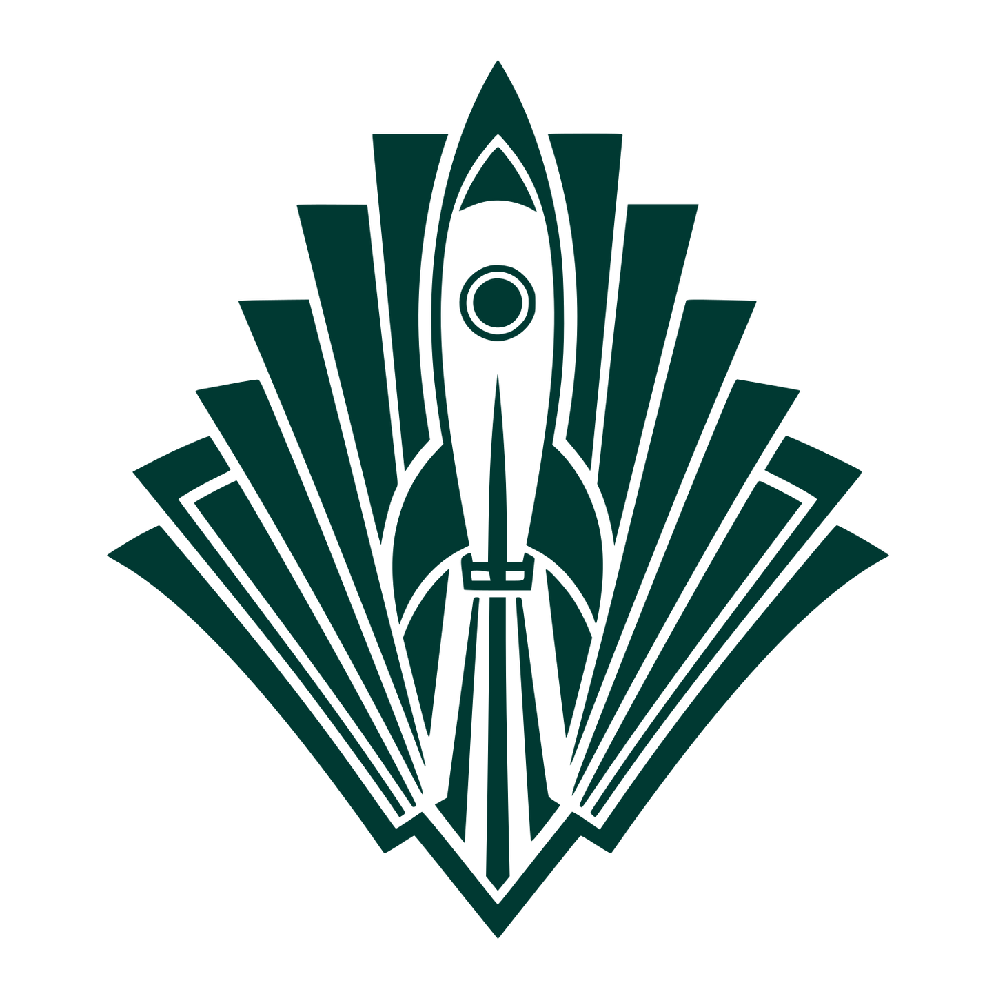Art Deco Rocket Launch Logo #003932