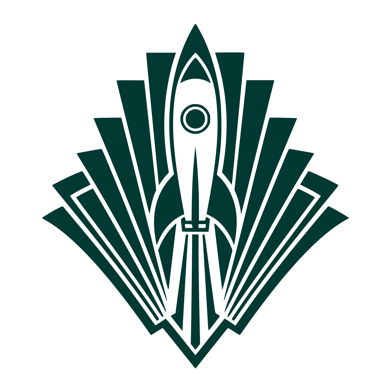 Art Deco Rocket Launch Logo #003932