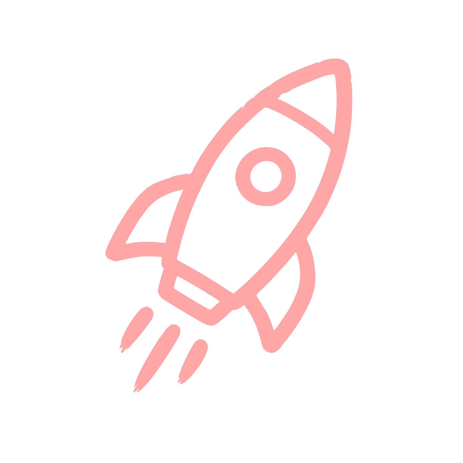 Hand Drawn Rocket Logo #ffa6a6