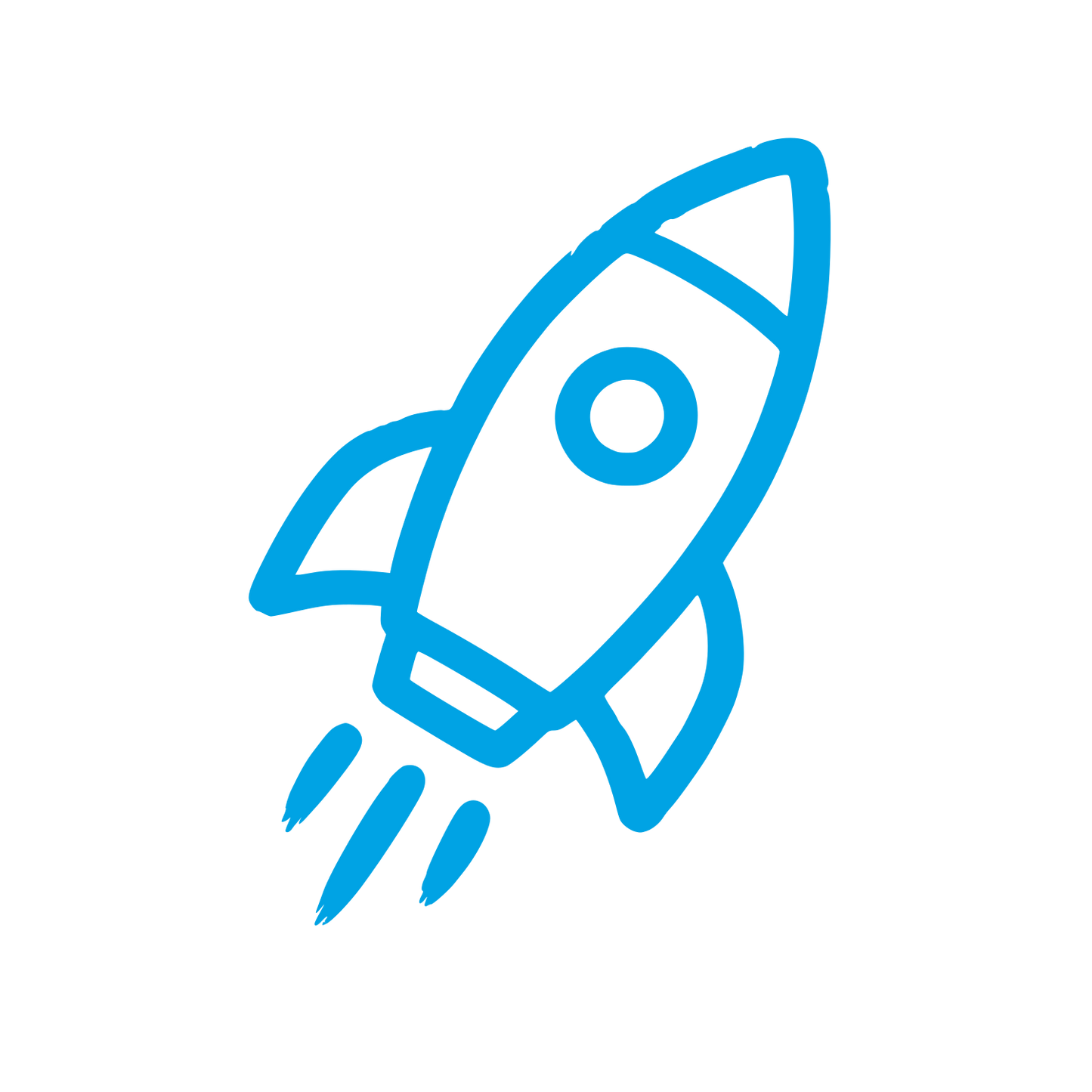 Hand Drawn Rocket Logo #00a3e4