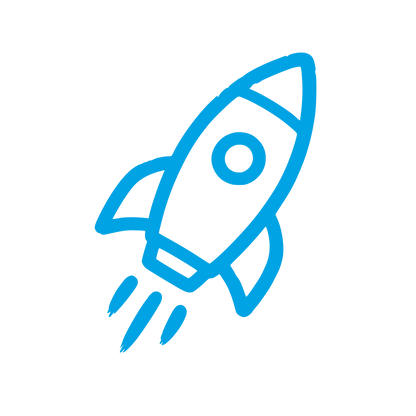 Hand Drawn Rocket Logo #00a3e4