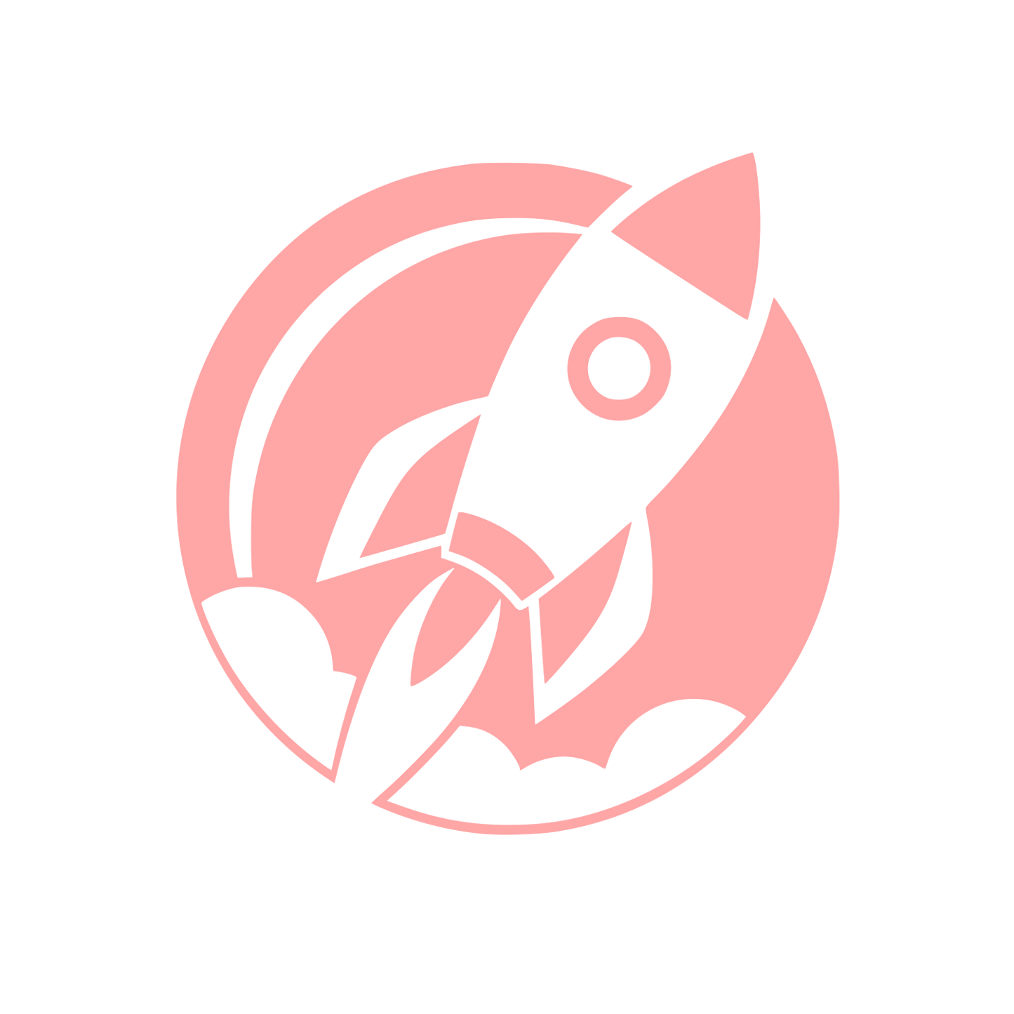 Rocket Launch Circle Logo #ffa6a6