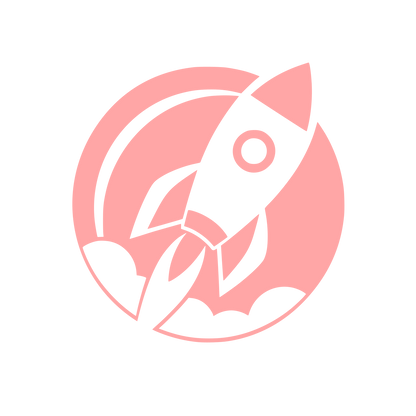 Rocket Launch Circle Logo #ffa6a6