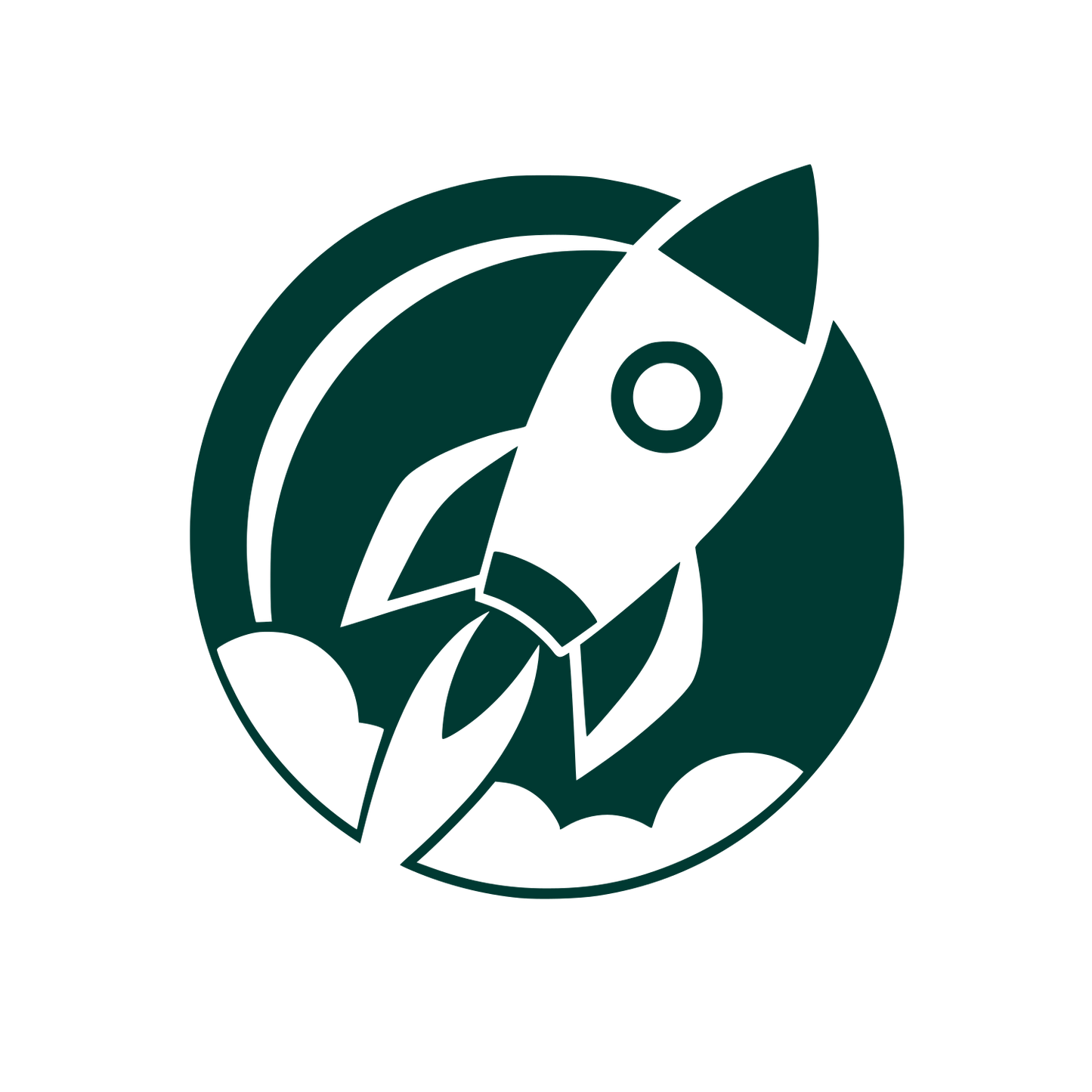 Rocket Launch Circle Logo #003932