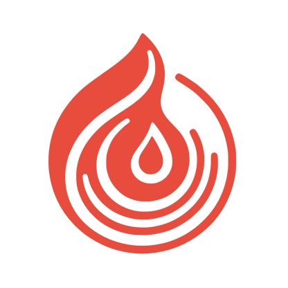 Flame and Drop Design Logo #E74C3C