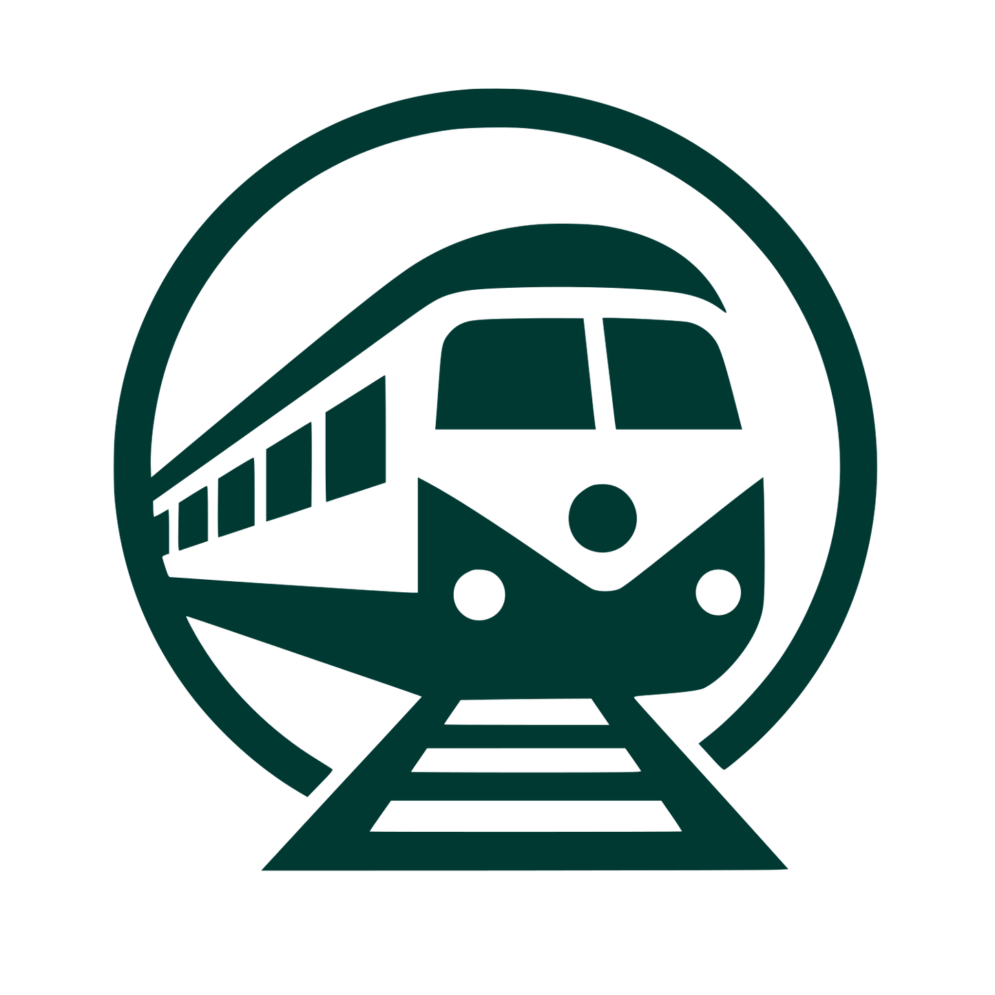Train in Circle Logo #003932