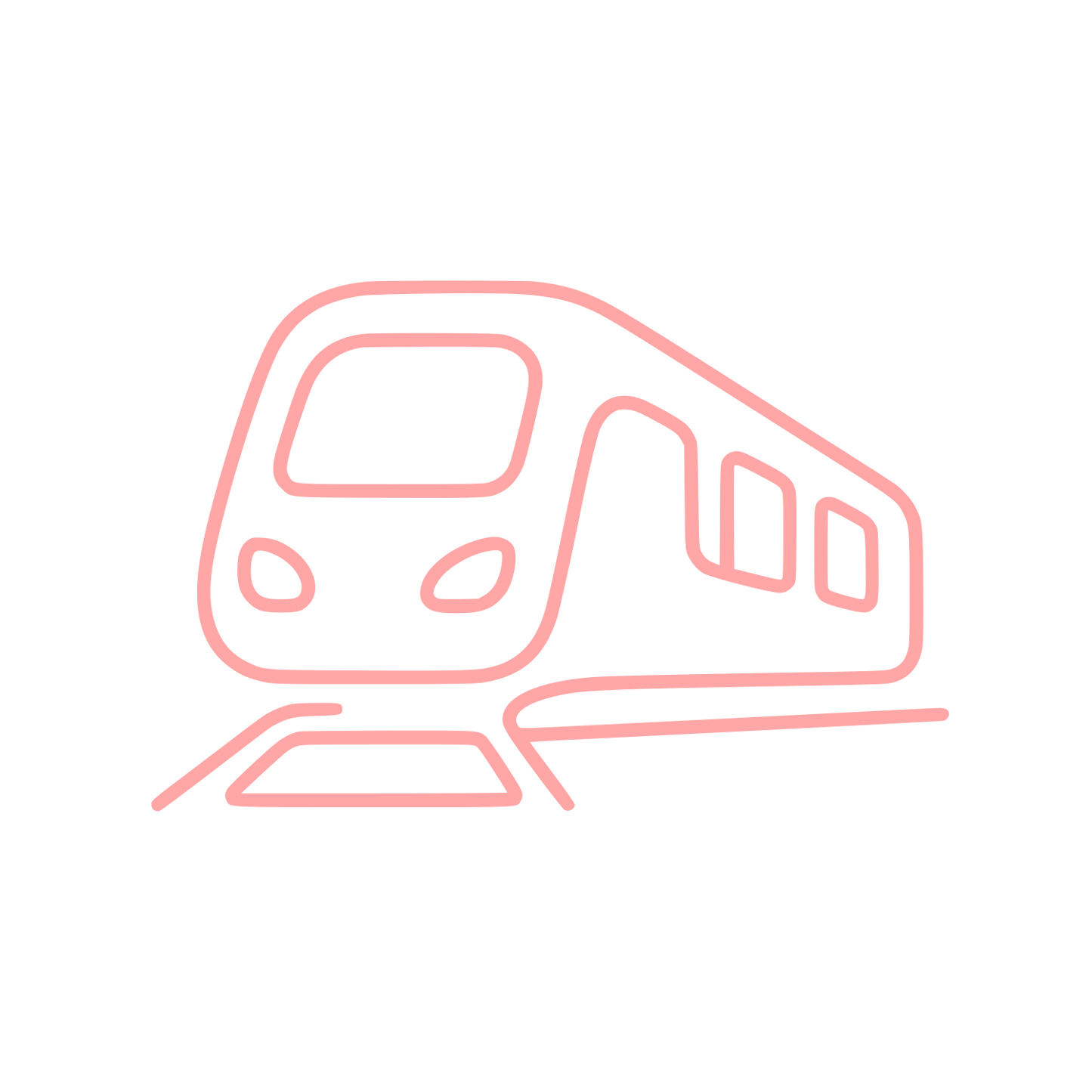 Train on Tracks Logo #ffa6a6
