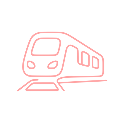 Train on Tracks Logo #ffa6a6