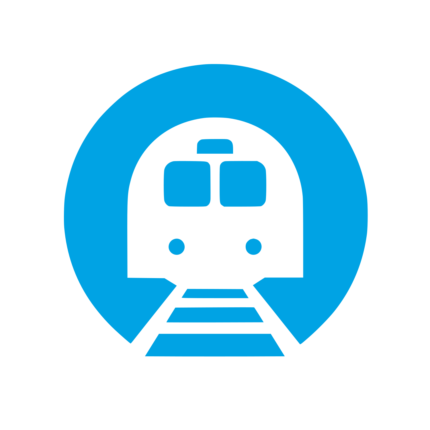Subway Train Tunnel Logo #00a3e4