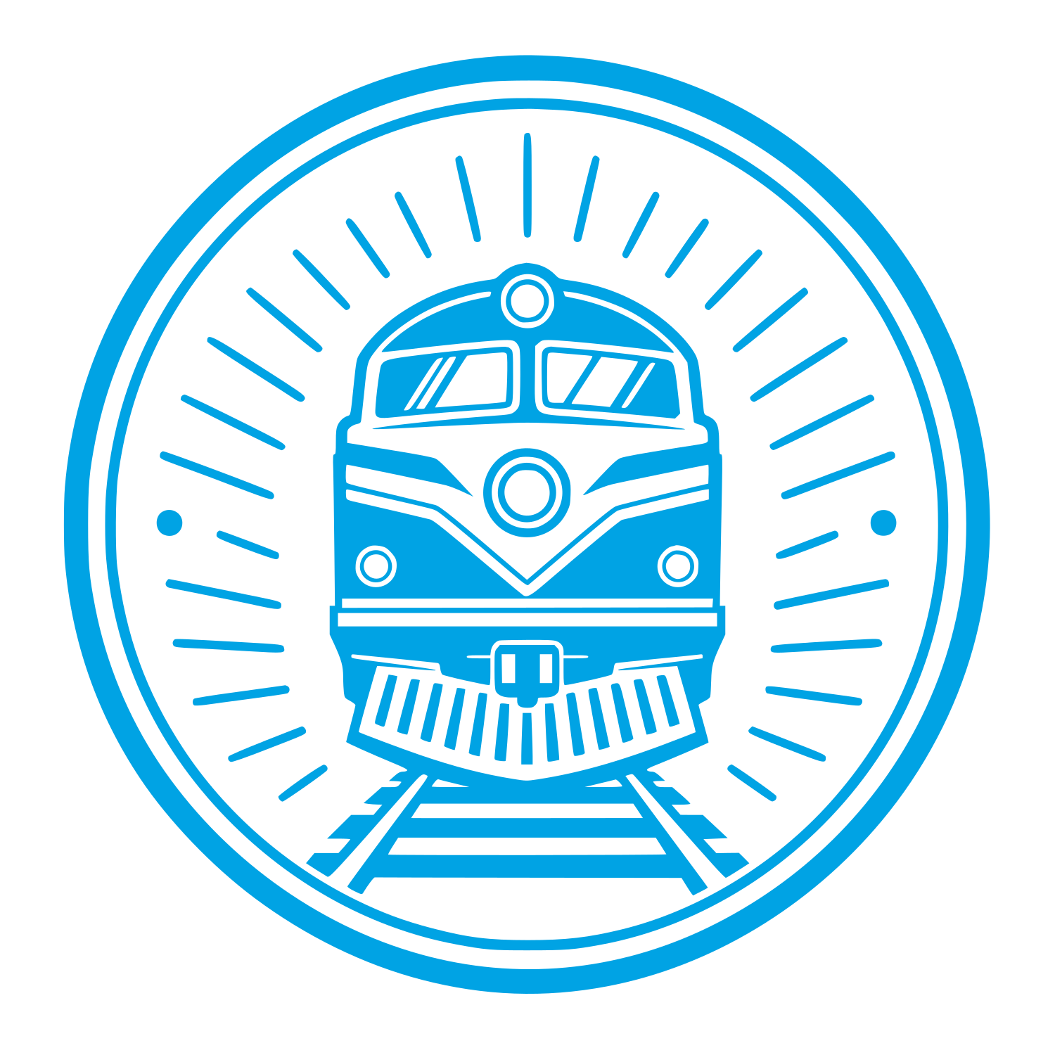 Train Front View Logo #00a3e4