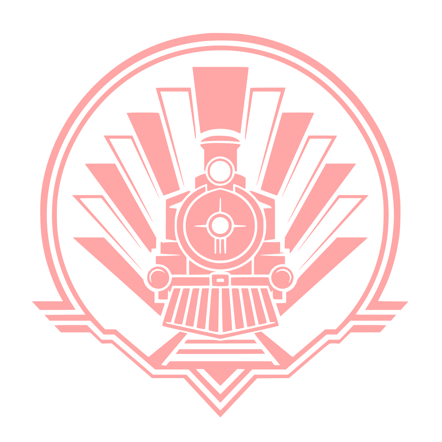 Steam Locomotive Circle Logo #ffa6a6