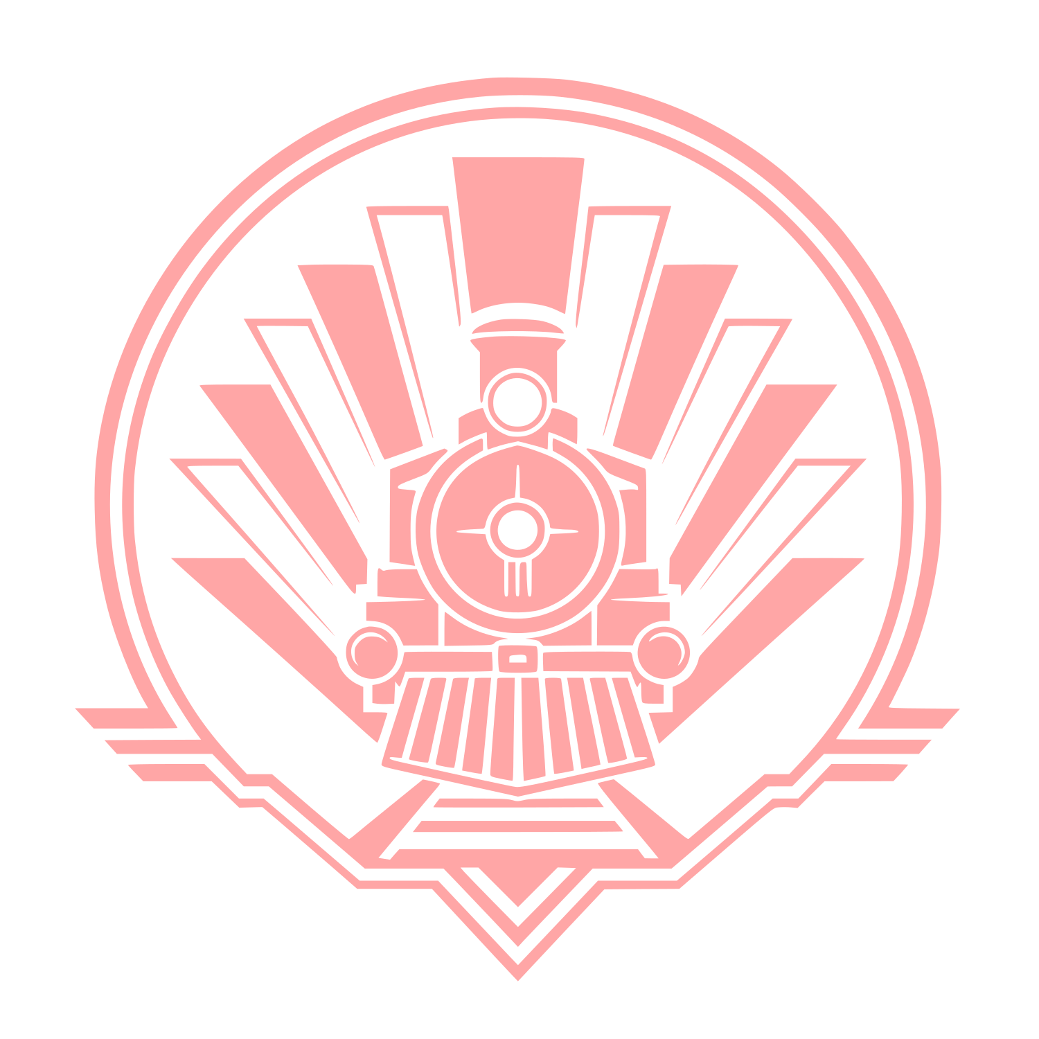 Steam Locomotive Circle Logo #ffa6a6