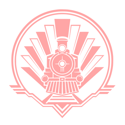Steam Locomotive Circle Logo #ffa6a6