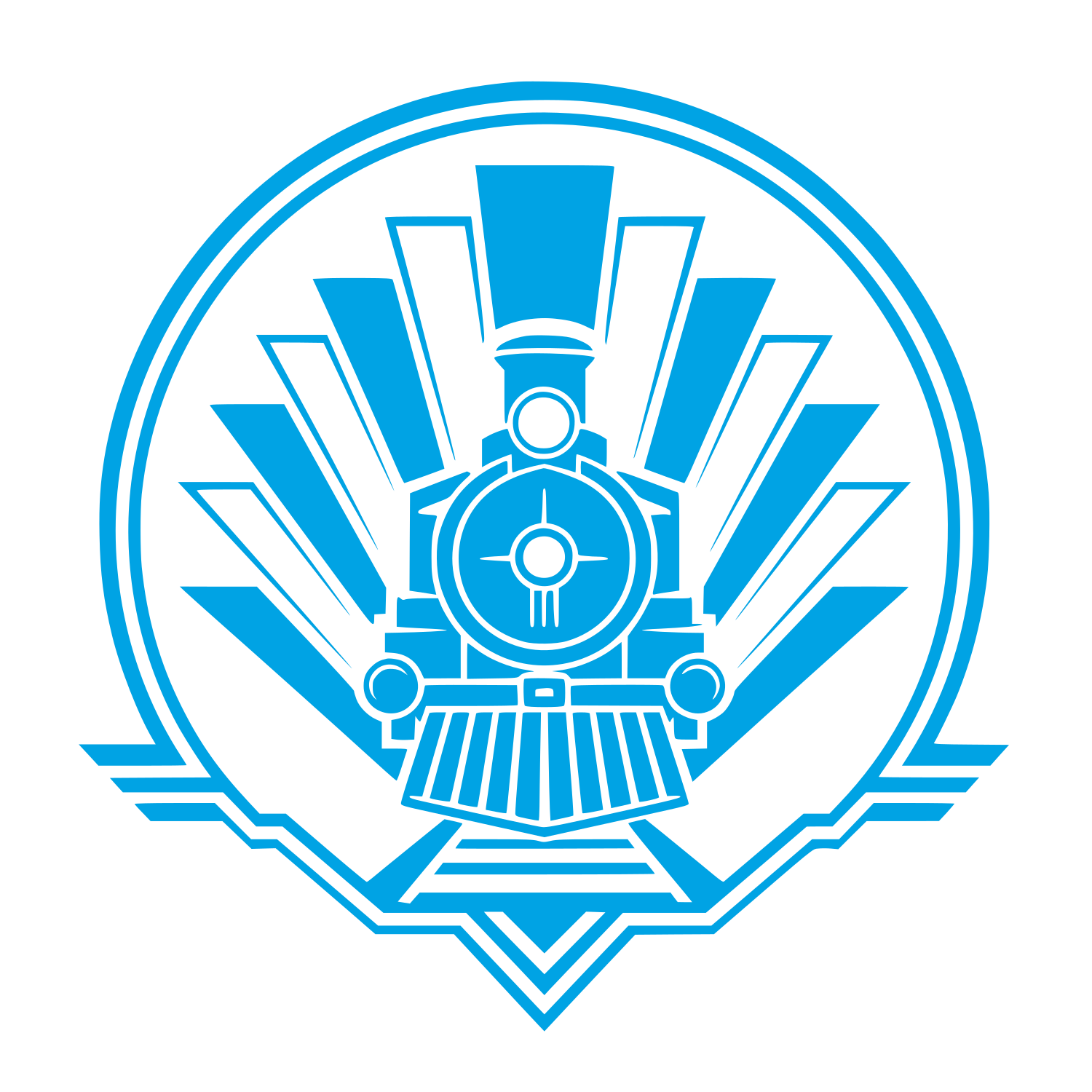 Steam Locomotive Circle Logo #00a3e4