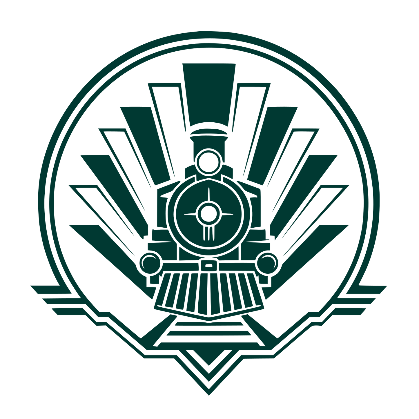 Steam Locomotive Circle Logo #003932