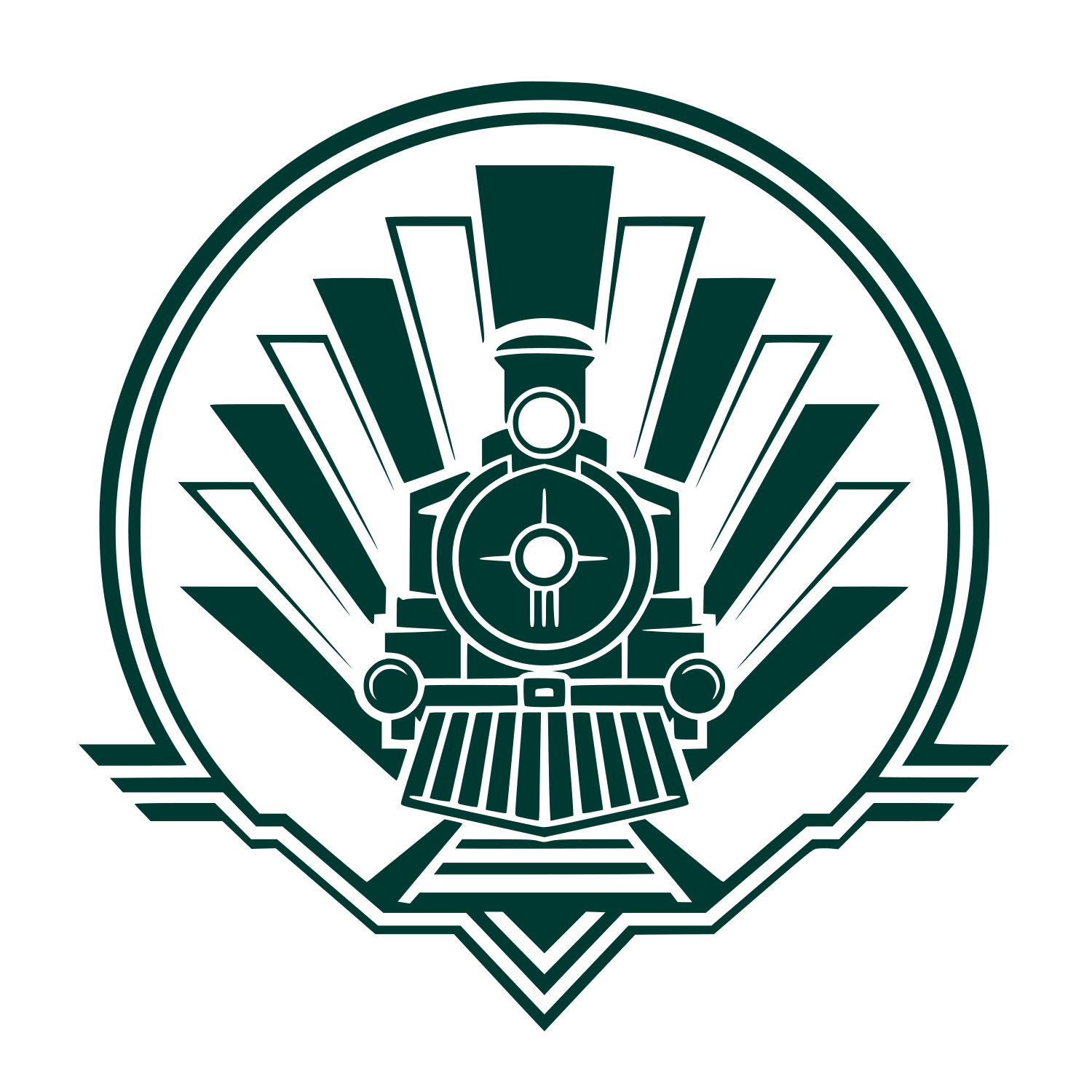Steam Locomotive Circle Logo #003932
