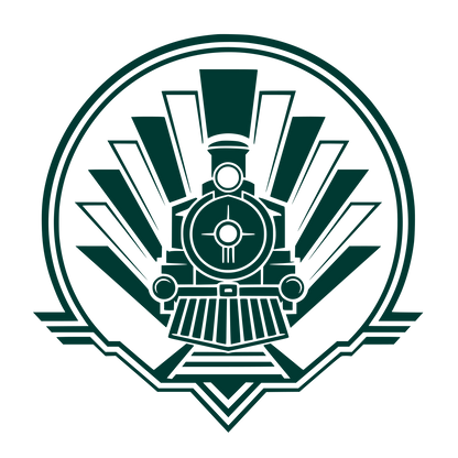 Steam Locomotive Circle Logo #003932
